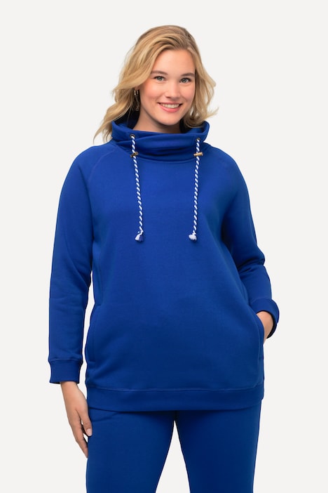 Sweatshirt, weiter Stehkragen, Taschen, Raglan-Langarm