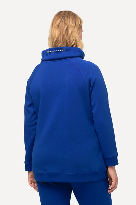 Ulla Popken Felpa Donna Con Stampa Glow In Perle Di Caviale – Colletto Alto E Morbida Tuta Casual – Taglio Classico Con Spacchi Laterali