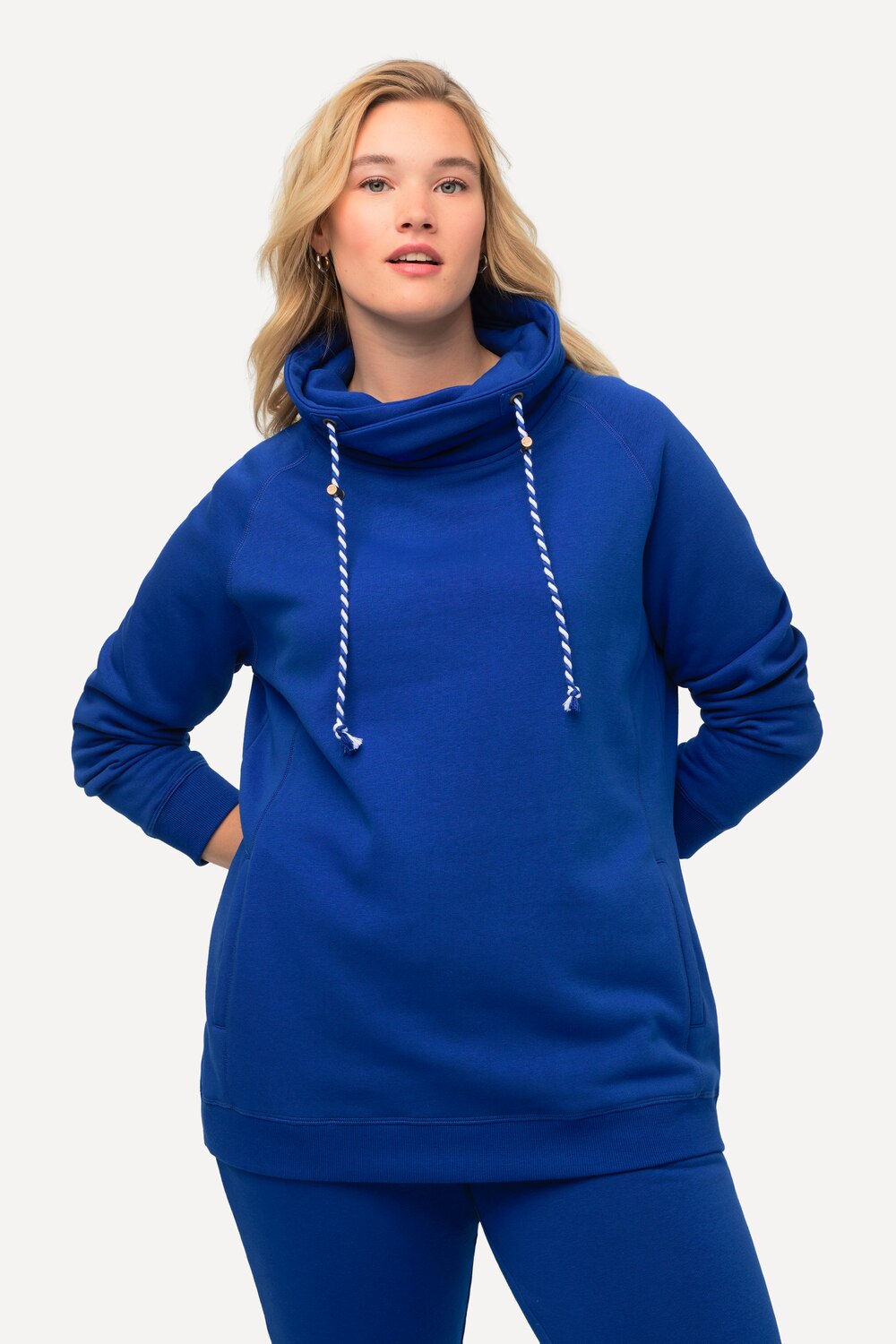 Grote Maten sweatshirt, Dames, blauw, Maat: 62/64, Katoen/Polyester, Ulla Popken