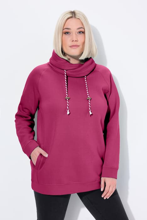 Sweatshirt, wijde opstaande kraag, zakken, lange raglanmouw