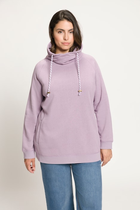 Drawstring Collar Long Sleeve Sweatshirt