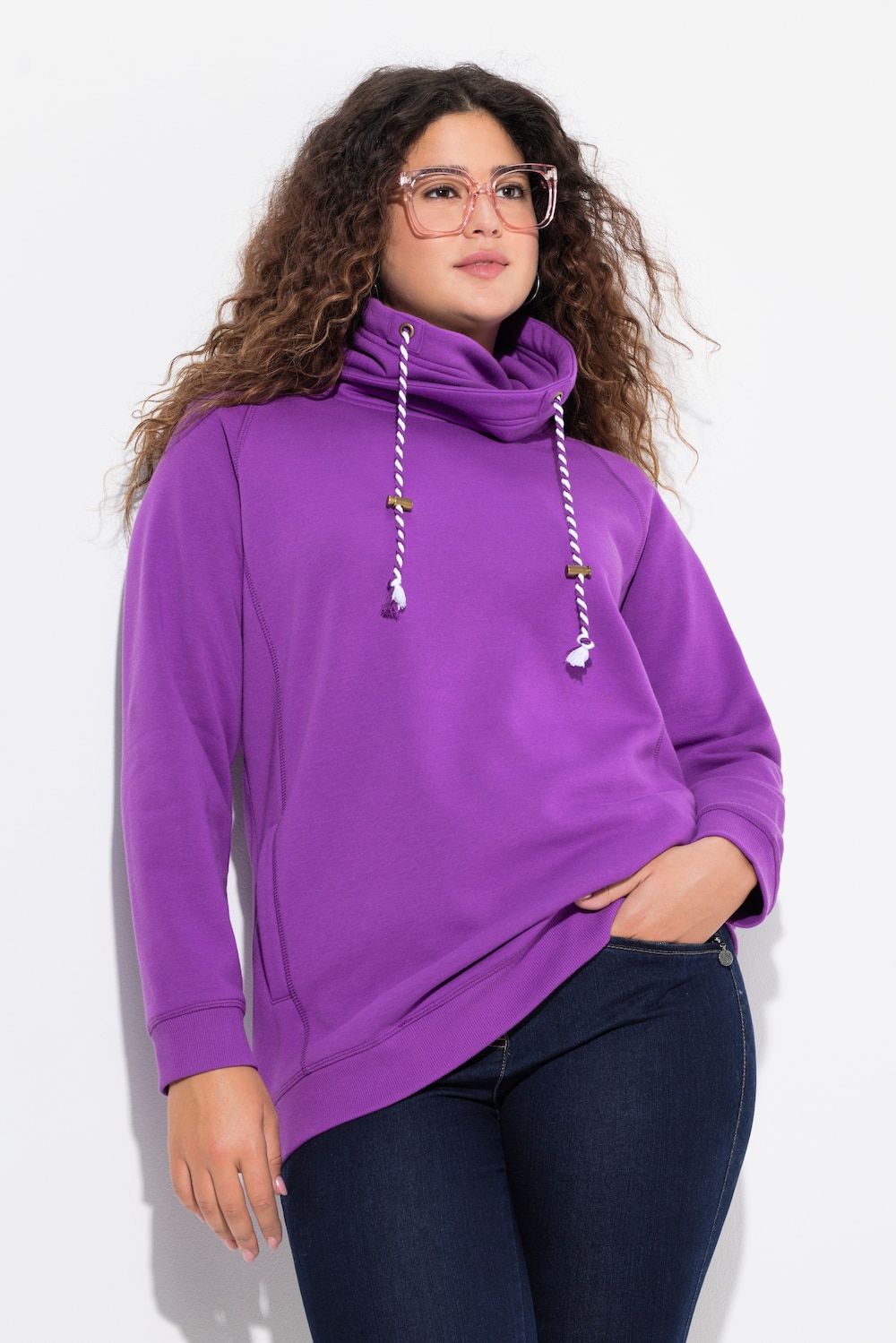 Große Größen Sweatshirt, Damen, lila, Größe: 50/52, Baumwolle, Ulla Popken