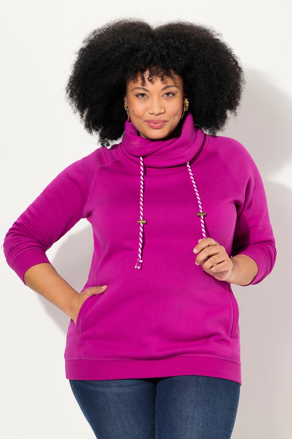 Große Größen Sweatshirt, Damen, lila, Größe: 50/52, Baumwolle, Ulla Popken