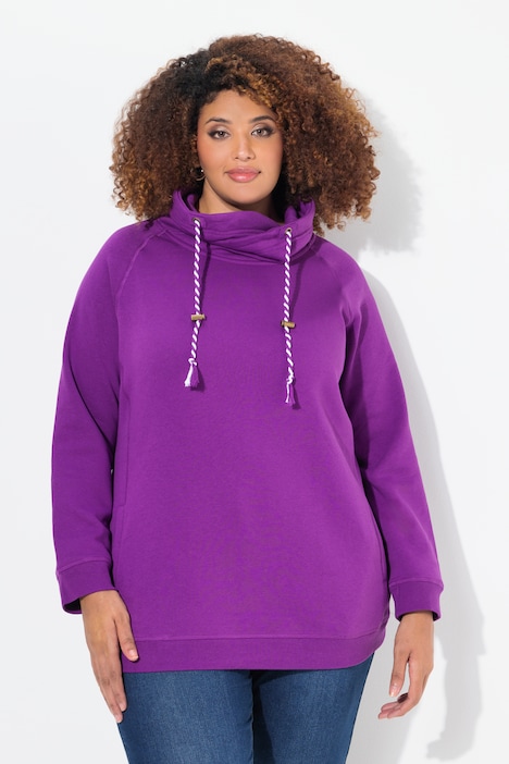 Drawstring Collar Long Sleeve Sweatshirt