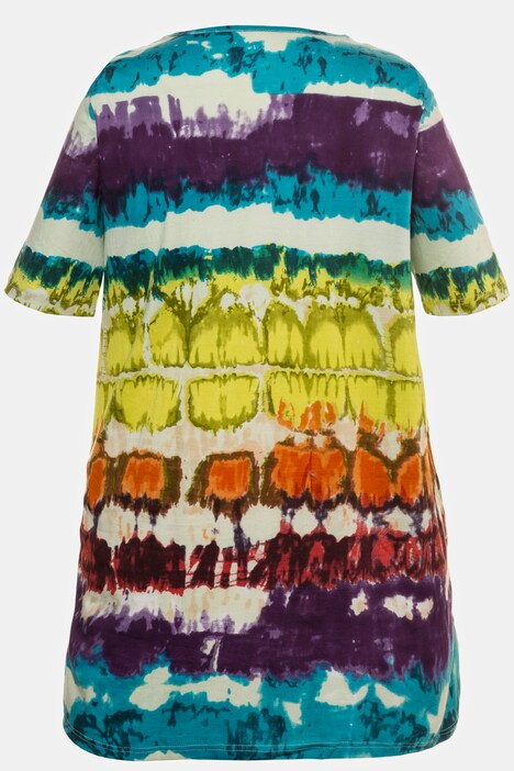 Tie Dye Print Round Neck Short Sleeve Cotton Tunic | T-Shirts | Knit ...