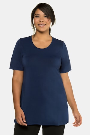 Ulla Popken Shirt, Longform, A-Line, Halbarm, Stretchkomfort - Große Größen