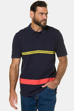 Ulla Popken Poloshirt, Ringel, Piqué, Halbarm. - Große Größen