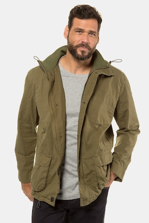 Ulla Popken Herrenjacke, Kapuze, Baumwollqualität - Große Größen