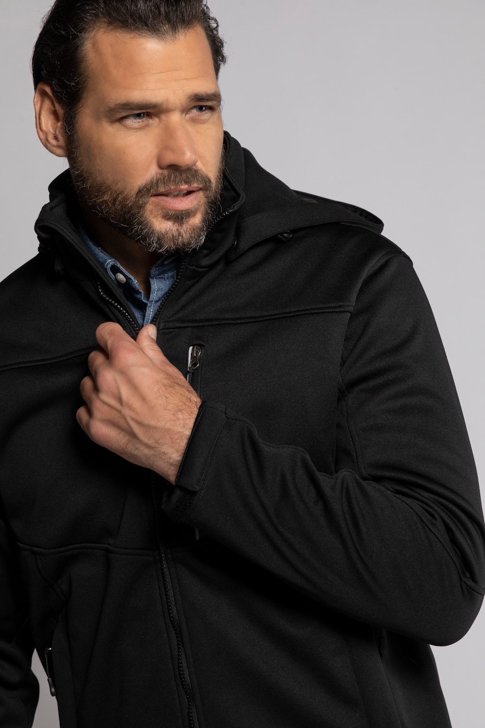 Stora storlekar Softshelljacka, Her, svart, storlek: 4XT, Polyester, JP1880