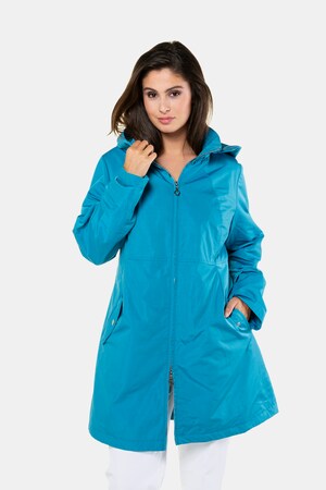 Ulla Popken Jacke, drapierter Kragen, Tunnelzug, Kapuze, selection - Große Größen