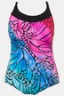Colorful Butterfly Print Lined Swimsuit