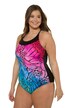 Colorful Butterfly Print Lined Swimsuit