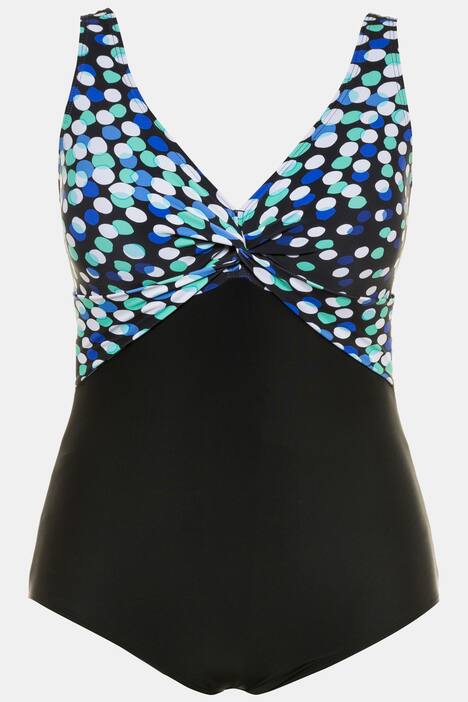 Badeanzug, Punkte, drapierte Büste, Softcups