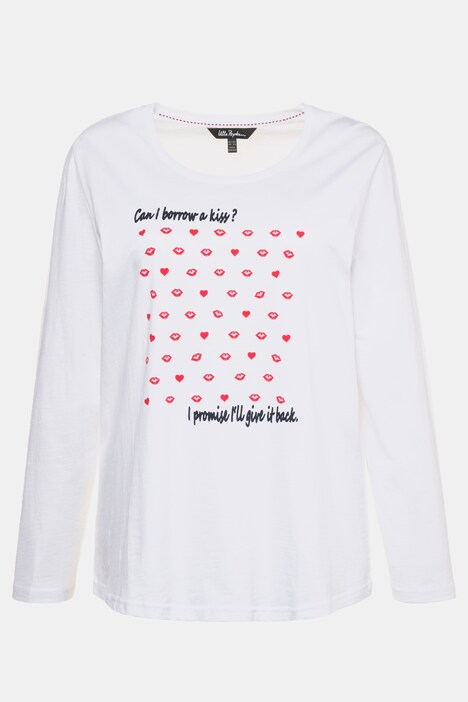 Shirt, Kussmund-Motiv, Regular, Flammjersey