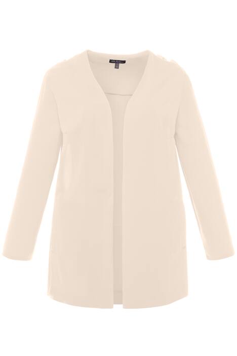 Soutache Trim Open Front Blouse Jacket
