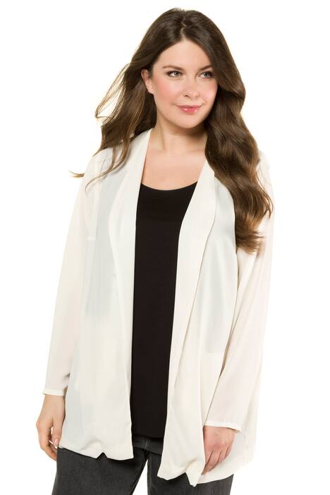 Soutache Trim Open Front Blouse Jacket