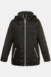 Piped Hooded Zip Front Lined Quilted Jacket