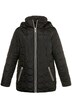 Piped Hooded Zip Front Lined Quilted Jacket