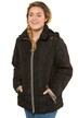 Piped Hooded Zip Front Lined Quilted Jacket