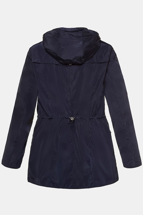 Jacke, feine Streifen, 2-Wege-Reißverschluss, Kapuze