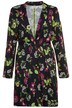 Floral Print Belted Long Sleeve Viscose Jacket
