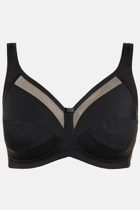 Entlastungs-BH, Mesh-Kante, ohne Bügel, Cup D - H