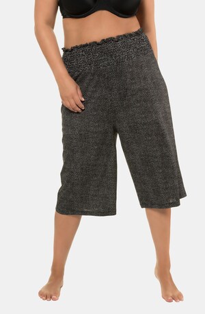 Ulla Popken Homewear-Bermuda, Pünktchenmuster, breiter Elastikbund - Große Größen