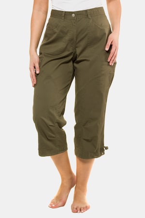 Ulla Popken 7/8-Hose, elastische Saumkordel, Komfortbund - Große Größen