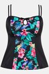 Tropical Bird Print Front Lined Tankini Set