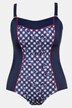 Retro Inset Print Piped Lined Swimsuit