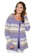 Lilac Stripe Open Front Long Sleeve Cardigan Sweater
