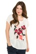Floral Print Crepe Front Round Neck Oversized Fit Top