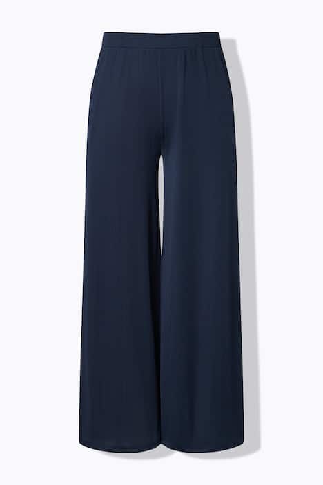 Marlenehose, gerades Bein, Elastikbund, Rippjersey