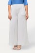 Spodnie model Marlene Mary, szeroka nogawka, elastyczny pas, dżersej prążkowany