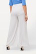 Spodnie model Marlene Mary, szeroka nogawka, elastyczny pas, dżersej prążkowany