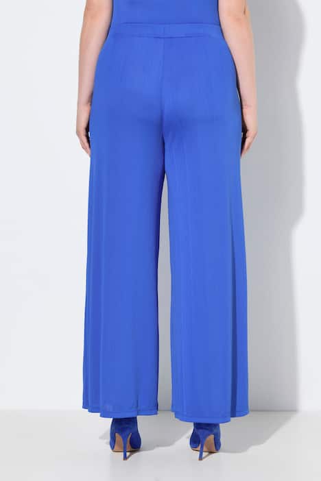 Marlenehose, gerades Bein, Elastikbund, Rippjersey