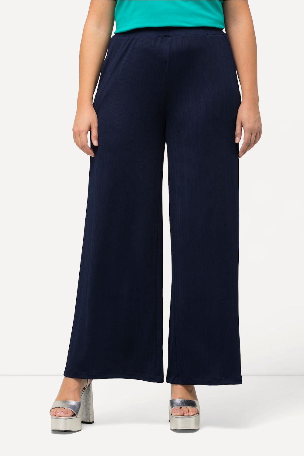 Große Größen Marlenehose, Damen, blau, Größe: 42/44, Polyester, Ulla Popken