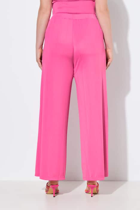 Marlenehose, gerades Bein, Elastikbund, Rippjersey