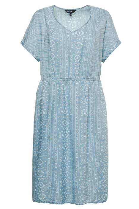 2 Print V-Neck Short Sleeve Lyocell Dress