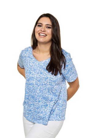 Ulla Popken Shirt A Lijn Paisleydessin Korte Mouwen Grote Maten ulla popken kopen in de aanbieding