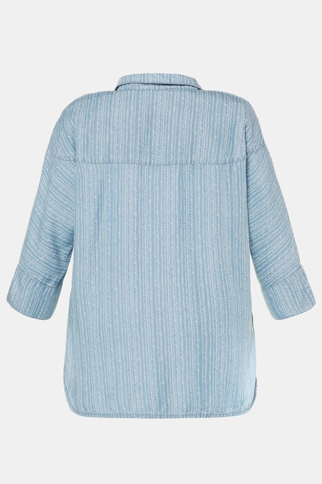 Tunika, Ethnomuster, verdeckte Knopfleiste, Lyocell