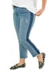 Side Stripe Distressed 5-Pocket Stretch Jeans
