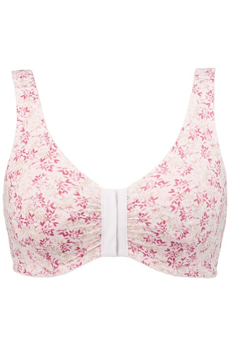 Pink Floral Front Closure Comfort Bra