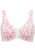 Pink Floral Front Closure Comfort Bra