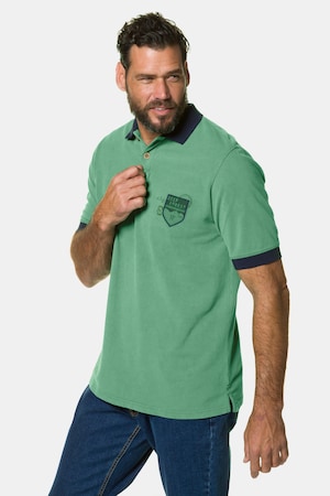 Ulla Popken Poloshirt, Piqué, Patch/Druck, Halbarm - Große Größen