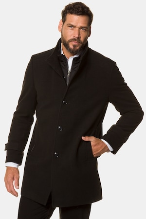 Duże rozmiary Krótki płaszcz, mężczyzna, czarny, rozmiar: 6XL, poliester/wiskoza/elastan, JP1880