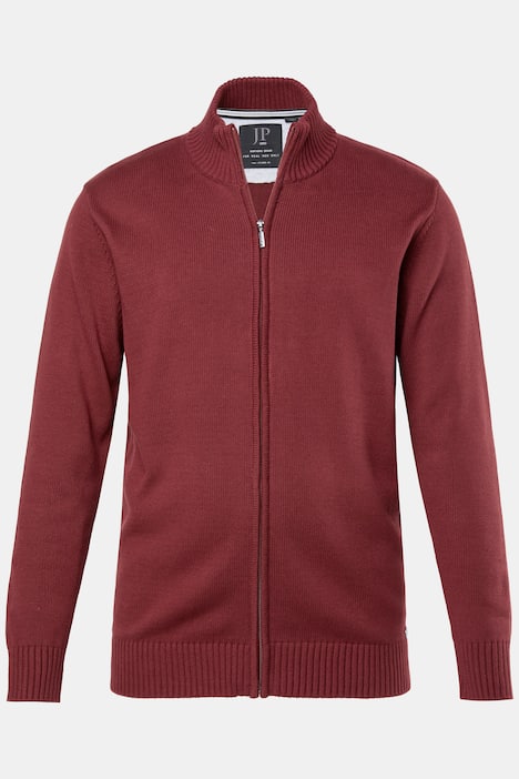 Strickjacke, Stehkragen, Rippbündchen