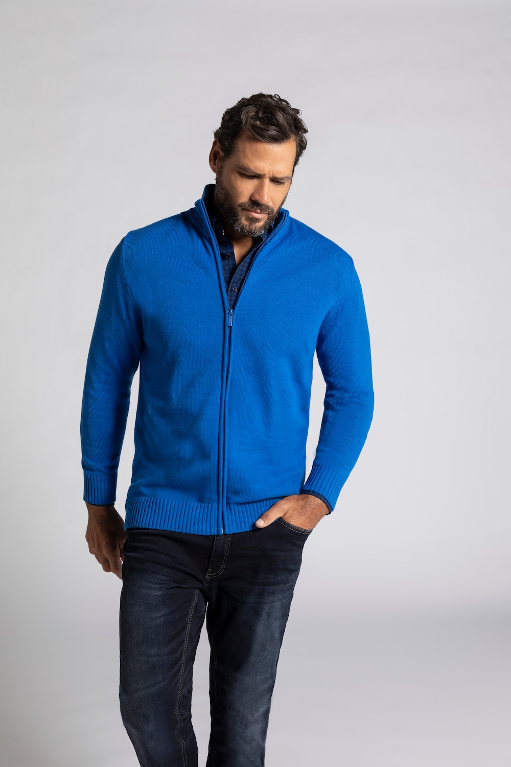 Grote Maten vest, Heren, blauw, Maat: 5XL, Katoen, JP1880 Grote Maten vest, Heren, blauw, Maat: 5XL, Katoen, JP1880