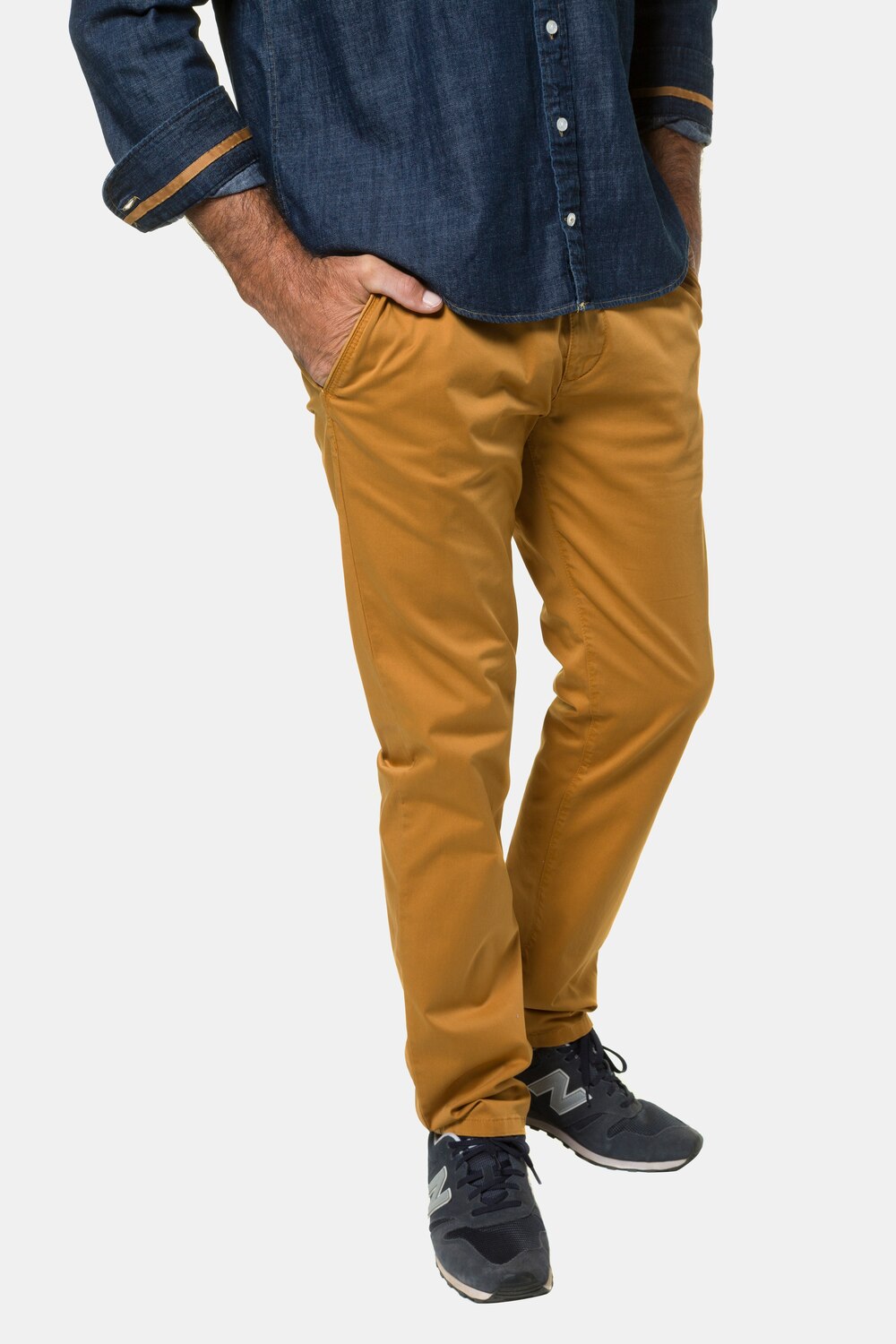 Grote Maten hi-stretch chino, Heren, bruin, Maat: 54, Katoen, JP1880