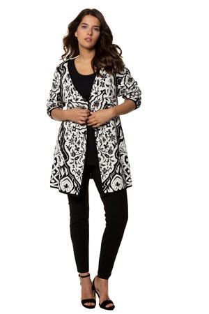 Ulla Popken Cardigan Lang Model Jacquard 2 Blinde Drukknopen Grote Maten ulla popken kopen in de aanbieding